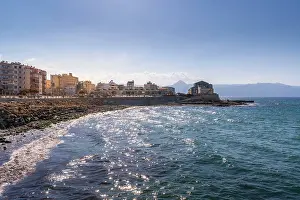 Crete Prints: View of Natural History Museum of Crete and coastline on sunny day in Heraklion