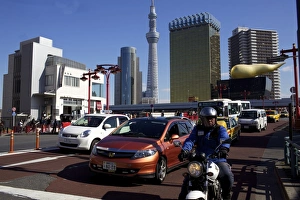 Motor Cycle Prints: View of the new Tokyo Tower, Tokyo, Japan, Asia
