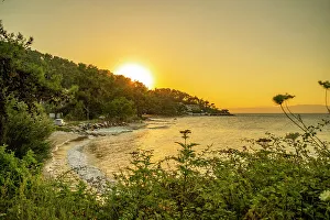 Blue Sea Prints: View of Nisteri Beach at sunset