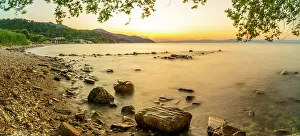 Blue Water Prints: View of Nisteri Beach at sunset