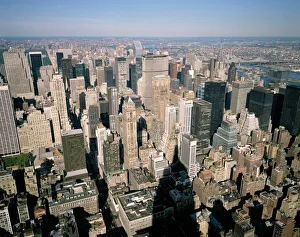 Cityscapes Prints: View northeast over city from Empire State building