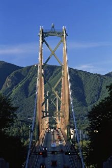 Stanley Park Prints: View northwards over the Lions Gate Bridge from Stanley Park, Vancouver