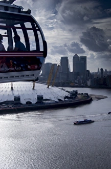 Docklands Prints: View over O2 Arena with Canary Wharf in background