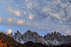 Odle Mountains Prints: View of the Odle Mountains from St. Magdalena village in autumn, Val di Fune, South Tyrol