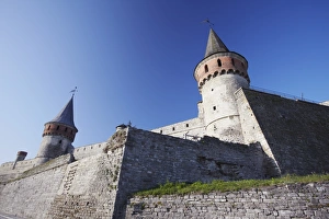 View From Below Prints: View of old castle, Kamyanets-Podilsky, Podillya, Ukraine, Europe