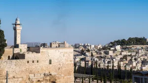 8th Century Prints: View from Old City of Jerusalem into the outskirts, Jerusalem, Israel, Middle East