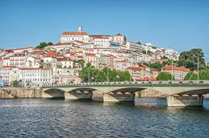 Flag Prints: View to the old city and the University over the Mondego river