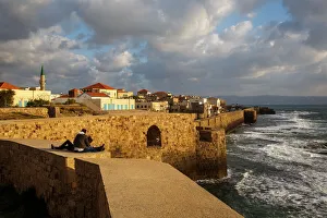 Fortification Gallery: View of the old city walls, Akko (Acre), UNESCO World Heritage Site, Israel, Middle East