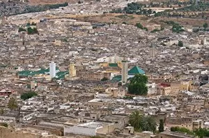 View over of the old Medina of Fez, UNESCO World Heritage Site, Morocco