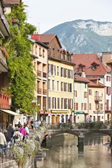 Annecy Prints: A view of the old town of Annecy, Haute-Savoie, France, Europe