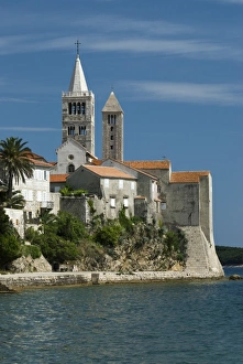 View of old town and campaniles, Rab Town, Rab Island, Kvarner Gulf, Croatia, Adriatic, Europe
