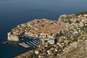 View over the old town of Dubrovnik, UNESCO World Heritage Site, Croatia, Europe