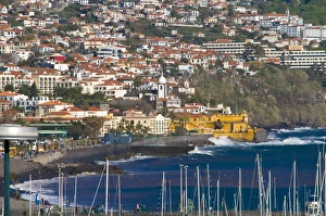 Homes Prints: View over the old town of Funchal, Madeira, Portugal, Atlantic, Europe