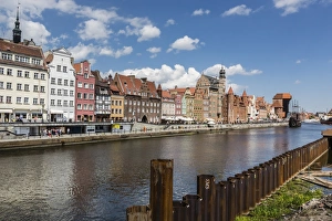 Vistula River Prints: View of Old Town Gdansk from the Vistula River, Gdansk, Poland, Europe