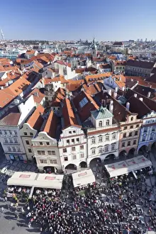 Old Town Square Prints: View from the Old Town Hall over the Old Town Square (Staromestske namesti) and the Old Town (Stare Mesto)