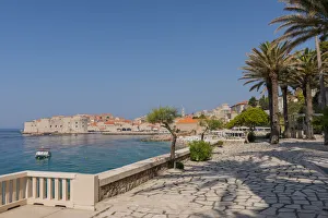 Balustrade Prints: View of the old town from Hotel Excelsior, Dubrovnik, Croatia, Europe