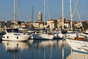View over old town and Marina, Rab Town, Rab Island, Kvarner Gulf, Croatia, Adriatic, Europe