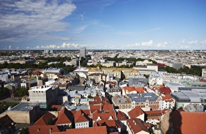Roofs Prints: View of Old Town with New Town in background, Riga, Latvia, Baltic States, Europe
