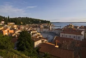 Images Dated 17th August 2008: View over the old town of Piran, Slovenia, Europe