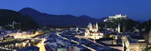 Austria Prints: View over the old town of Salzburg