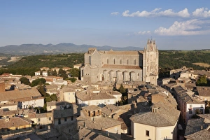 Orvieto Prints: View over the old town with Santa Maria Cathedral, Orvieto, Terni District, Umbria
