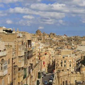 Valletta Prints: View of the old town and Victoria Gate from the Upper Barraca Gardens