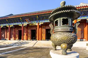 Beijing Prints: View of ornate buildings in The Summer Palace, UNESCO World Heritage Site, Beijing
