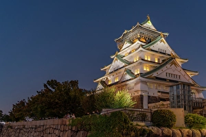 Visitation Prints: View of Osaka Castle (Osaka-jo) at dusk, Chuo Ward, Osaka, Honshu, Japan