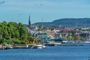 Outdoor Activity Prints: View of Oslo skyline from Langviksbukta, Bygdoynesveien, Oslo, Norway, Scandinavia, Europe