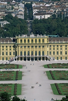 Austrian Eu Prints: View of palace from Gloriette, Schonbrunn Palace, UNESCO World Heritage Site