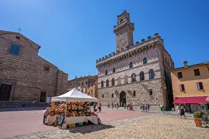 Palazzo Comunale Prints: View of Palazzo Comunale in Piazza Grande in Montepulciano
