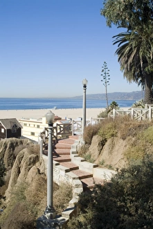 Santa Monica Prints: View from palisades down to beach