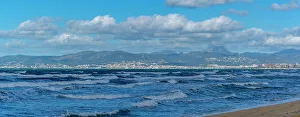 Palma Prints: View of Palma and hills in background from S'Arenal