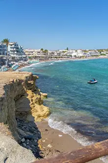 Crystal Prints: View of Palmowy Zaktek Beach and the coastline in Limenas Chersonisou on a sunny day in Crete