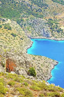 Waterscape Prints: View over Panormitis bay, Panormitis, Symi Island, Dodecanese Islands, Greece