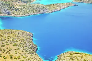 Anchor Prints: View over Panormitis bay, Panormitis, Symi Island, Dodecanese Islands, Greece