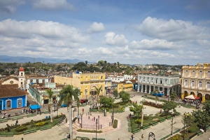 Neoclassical Prints: View of Parque Serafin Sanchez, the main square, surrounded by Neoclassical buildings