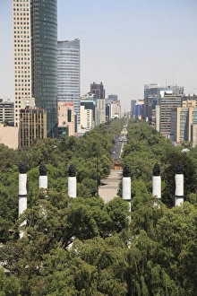 Paseo De La Reforma Prints: View of Paseo de la Reforma, Monumento a los Ninos Heroes