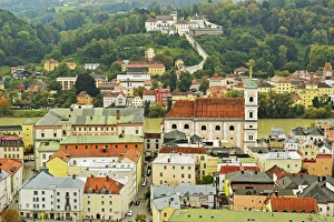 Danube Prints: View of Passau with River Inn, Bavaria, Germany, Europe