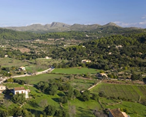 Arta Prints: View over pastoral landscape from the Sanctuary of Sant Salvador, Arta