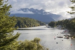 View across Pearl Harbour on Lake Manapouri, Manapouri, Fiordland National Park