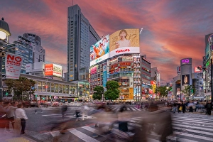Crowded Prints: View of people at the world's busiest road crossing