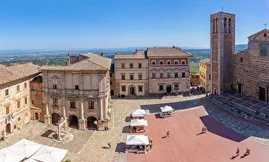 Montepulciano Prints: View of Piazza Grande from Palazzo Comunale in Montepulciano