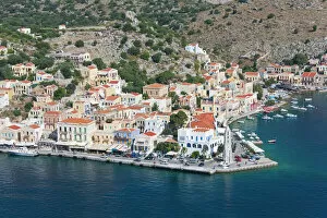 Greek Culture Gallery: View over the picturesque waterfront, Gialos (Yialos), Symi (Simi), Rhodes, Dodecanese Islands