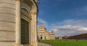 Pisa Prints: View of Pisa Cathedral and Leaning Tower of Pisa