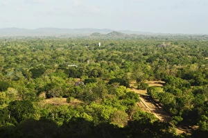 South Asian Prints: View of plains from Sigiriya (Lion Rock), UNESCO World Heritage Site, Sri Lanka, Asia