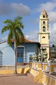 The Caribbean Prints: View across Plaza Major to the tower of Iglesia y Convento de San Francisco