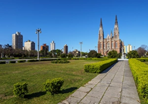 Argentinean Prints: View of the Plaza Moreno and the Cathedral of La Plata, La Plata, Buenos Aires Province