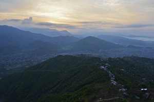 Pokhara Prints: View of Pokhara from Sarangkot, Gandaki Zone, Western Region, Nepal, Asia