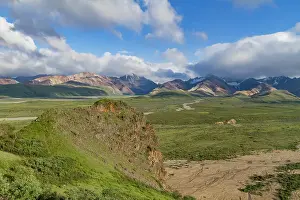 Lookout Prints: View of the Polychrome Mountains from lookout point on the park road inside Denali National Park and Preserve